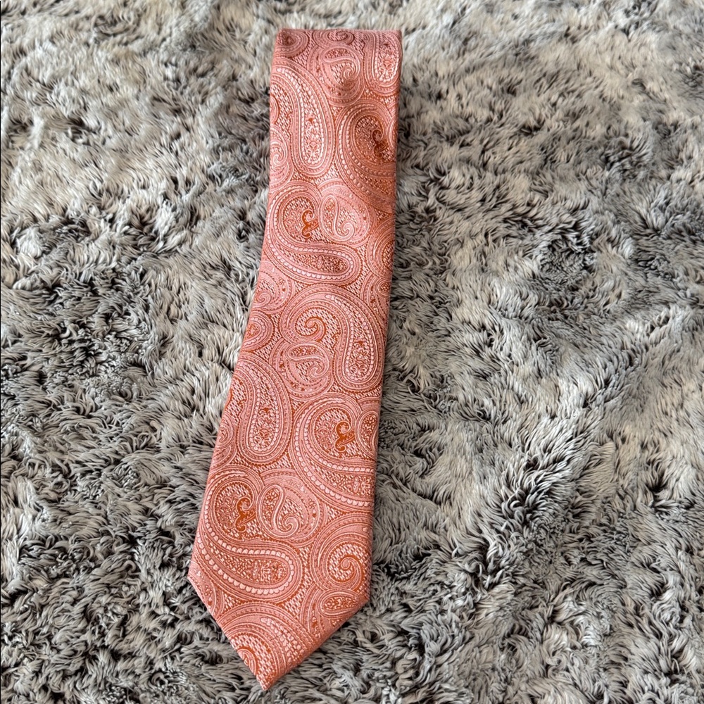 Michael Kors Men's Orange Rich Texture Paisley 100% Silk Neck-Tie Formalwear
